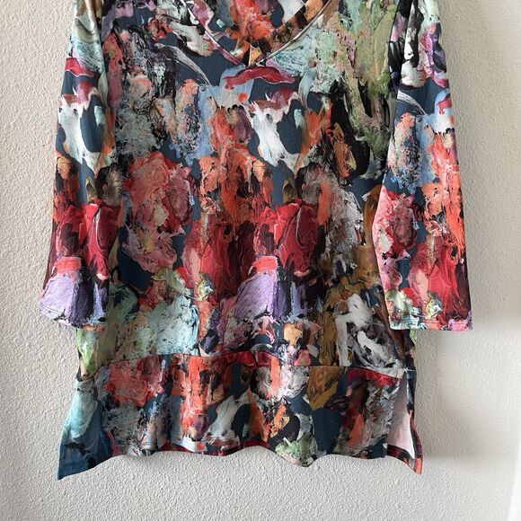 Soft Surroundings Women's Top Size Petite Small Impasto Tunic Top Abstract Artsy - Picture 4 of 16